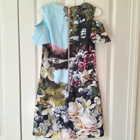 TED BAKER Windermere Blossom Floral Pond Print shift dress Size 1UK, 4 US - Picture 8 of 12